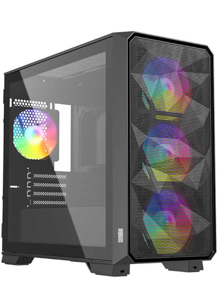 Diamond 4x Argb Fan USB 3.0 600W 80+ Plus Mesh Tempered Glass Matx Oyuncu Bilgisayarı Kasası