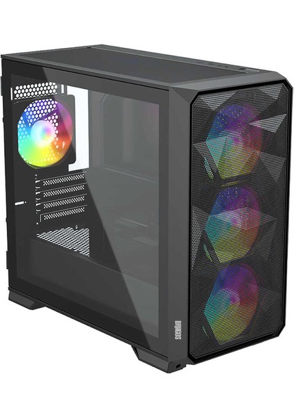 Diamond 4x Argb Fan USB 3.0 600W 80+ Plus Mesh Tempered Glass Matx Oyuncu Bilgisayarı Kasası