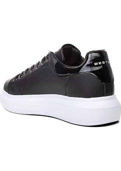 Siyaha Beyaz Yüksek Taban Erkek Sneaker Ayakkabı modelleri