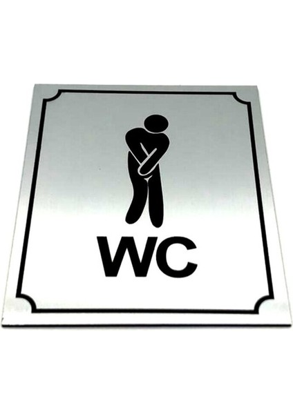 Wc Tuvalet Tabelası Bay Bayan Takım (2 Adet), Kapı Yönlendirme Levhası 13 cm x 16 cm Xl