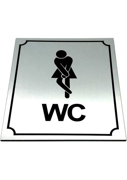 Wc Tuvalet Tabelası Bay Bayan Takım (2 Adet), Kapı Yönlendirme Levhası 13 cm x 16 cm Xl