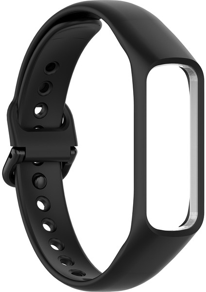 Samsung Galaxy Fit-E SM-R375 Için Silikon Akıllı Saat Band Strap Bilezik Değiştirme Kayışı-Siyah (Yurt Dışından)