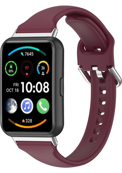 Huawei Watch Fit 2 Silikon Izle Band Quick Serbest Bırakma Spor Kayışı Yedek Bilezik - Şarap Kırmızısı (Yurt Dışından) indirimleri