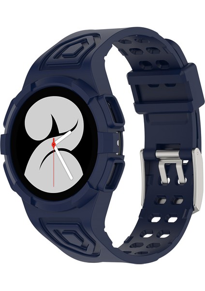 Samsung Galaxy Watch Için 44MM Akıllı Izle Yumuşak Tpu Değiştirme Kayışı Saat Kılıfı ile Entegre - Koyu Mavi (Yurt Dışından)