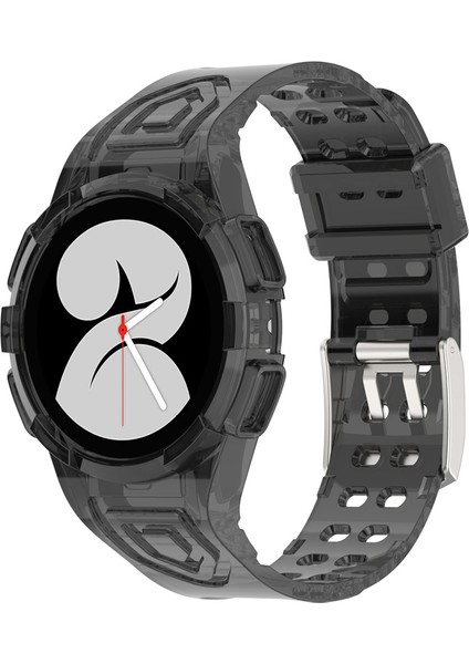 Samsung Galaxy Watch Için 44MM Akıllı Izle Yumuşak Tpu Değiştirme Kayışı Saat Kılıfı ile Entegre - Şeffaf Siyah (Yurt Dışından)
