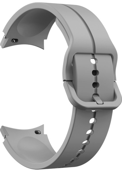 Samsung Galaxy Için 4 40MM / 44MM / Watch 4 Classic 42MM / 46MM / Izle 5 40MM / 44MM Silikon Silyen Bant Yedek Bilek Kayışı Tokalı - Gri (Yurt Dışından)