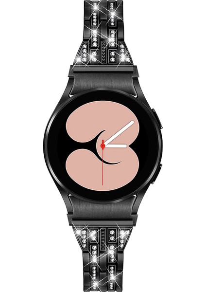Samsung Galaxy Watch4 Için Active 40MM/44MM/WATCH4 Classic 42MM/46MM Bilezik Metal Izle Band 5 Boncuklar 2 Sıralar Bling Rhinestone Yedek Kayış - Siyah (Yurt Dışından) fiyatları
