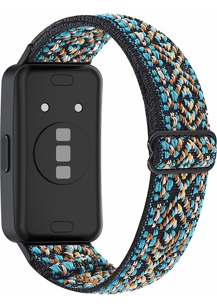 Huawei Band 8 Için Bohem Tarzı Elastik Naylon Akıllı Saat Kayışı Saat Bandı Yedek - Brown (Yurt Dışından)