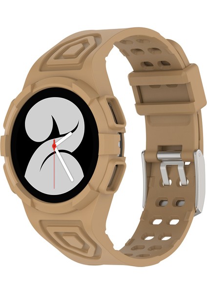 Samsung Galaxy Watch 4 44MM Akıllı Izle Yumuşak Tpu Değiştirme Kayışı Izleme Kılıfı ile Entegre - Kahve (Yurt Dışından)