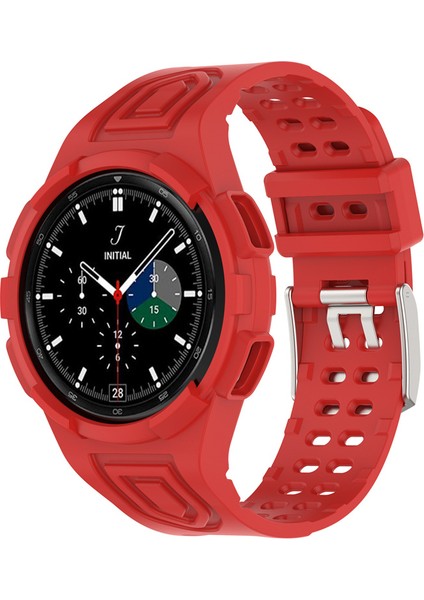 Samsung Galaxy Watch4 Için Classic 46MM Akıllı Saat Strap Soft Tpu Bilek Bandıyla Entegre - Kırmızı (Yurt Dışından)