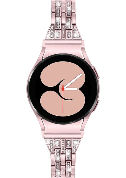 Samsung Galaxy Watch4 Için Active 40MM/44MM/WATCH4 Classic 42MM/46MM Bilezik Metal Izleme Bandı 5 Boncuklar 2 Sıralar Bling Rhinestone Yedek Kayış - Gül Pembe (Yurt Dışından) fiyatları