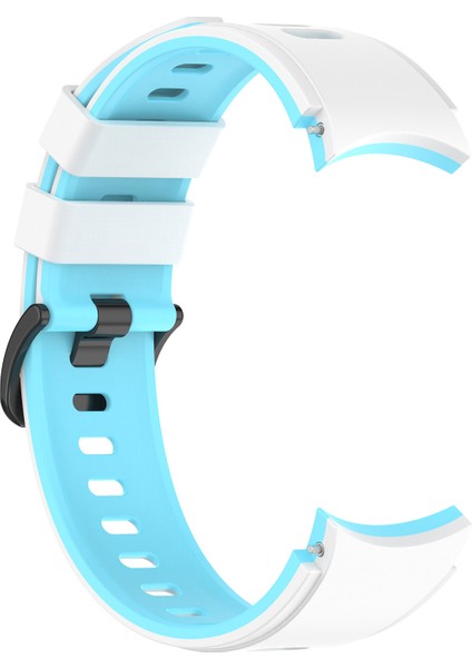 Samsung Galaxy Için 5 40MM / Watch 5 44MM / Watch 5 Pro 45MM / Watch4 40MM / Watch4 44MM / Watch4 Classic 42MM Silikon Izle Band Çift Renk Değiştirme Kayışı - Beyaz / Sky Mavisi (Yurt Dışından) fırsatları