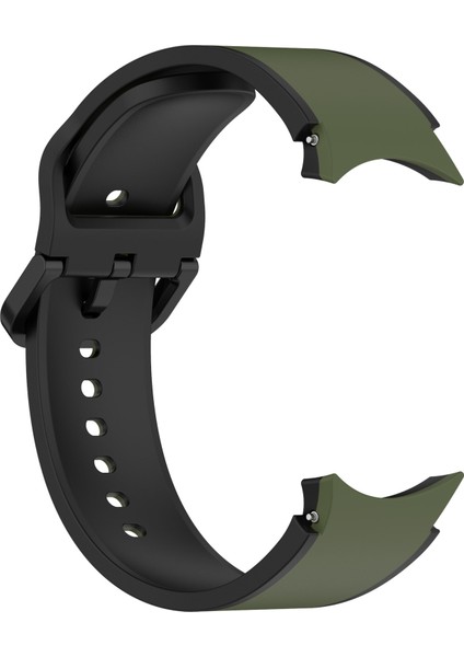 Samsung Galaxy Için 5 40MM / 44MM / Watch 5 Pro 45MM / Watch4 40MM / 44MM Nefes Alabilen Yumuşak Silikon Saat Bandı Çift Renkli Spor Saati - Ordu Yeşil / Siyah (Yurt Dışından) fırsatları