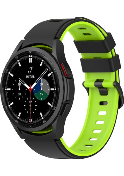 Samsung Galaxy Için 5 40MM / Watch 5 44MM / Watch 5 Pro 45MM / Watch4 40MM / Watch4 44MM / Watch4 Classic 42MM Silikon Izle Band Çift Renk Değiştirme Kayışı - Siyah / Kireç (Yurt Dışından) fiyatları