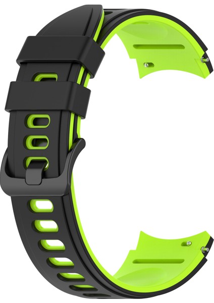 Samsung Galaxy Için 5 40MM / Watch 5 44MM / Watch 5 Pro 45MM / Watch4 40MM / Watch4 44MM / Watch4 Classic 42MM Silikon Izle Band Çift Renk Değiştirme Kayışı - Siyah / Kireç (Yurt Dışından) modelleri