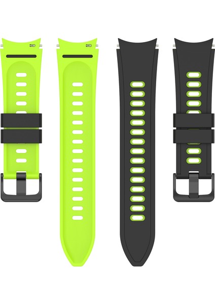 Samsung Galaxy Için 5 40MM / Watch 5 44MM / Watch 5 Pro 45MM / Watch4 40MM / Watch4 44MM / Watch4 Classic 42MM Silikon Izle Band Çift Renk Değiştirme Kayışı - Siyah / Kireç (Yurt Dışından) indirimleri