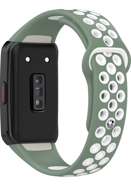 Huawei Band 6 / Honor Band Için 6 Çift Renkli Silikon Silikon Izle Band Ayarlanabilir Bilek Kayışı Değiştirme - Açık Yeşil / Beyaz (Yurt Dışından)