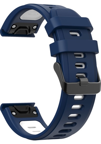 Çift Renk Hızlı Serbest Bırakma Silikon Yedek Garmin Fenix ​​7x/6x Safir Gps/6x Pro/6x Gps/5x Gps/5x Plus - Gece Yarısı Mavi/beyaz Için (Yurt Dışından) modelleri