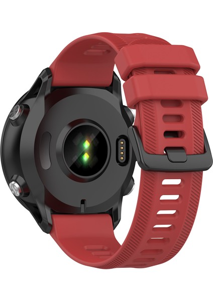 Garmin Forerunner 955 / Forerunner 935 / Descent G1 22MM Twıll Tasarım Silikon Saat Band Siyah Toka Kayışı Değiştirme - Kırmızı (Yurt Dışından)