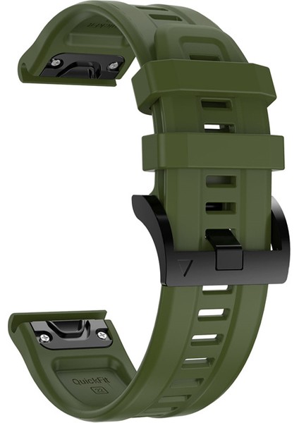 Garmin Fenix ​​7 / Fenix ​​6 Pro / 5 / Amazffit Falcon Için Esnek Silikon Izle Band Değiştirme Tokalı Şık Bilek Kayışı - Ordu Green (Yurt Dışından) modelleri