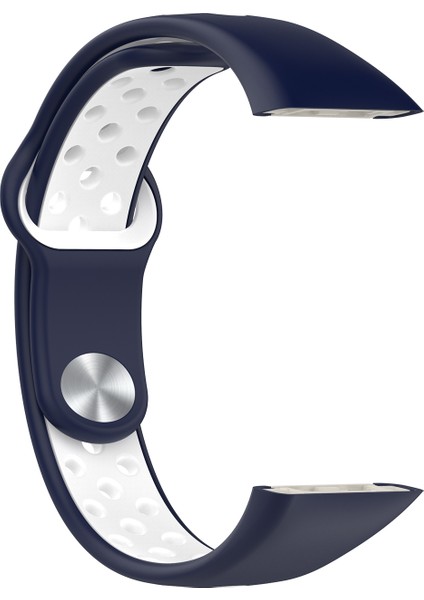 Huawei Band 6 / Honor Band Için 6 Çift Renkli Silikon Silikon Izle Band Ayarlanabilir Bilek Kayışı Değiştirme - Midnight Mavi / Beyaz (Yurt Dışından) modelleri