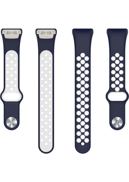Huawei Band 6 / Honor Band Için 6 Çift Renkli Silikon Silikon Izle Band Ayarlanabilir Bilek Kayışı Değiştirme - Midnight Mavi / Beyaz (Yurt Dışından) fırsatları