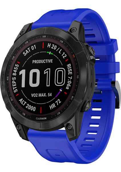 Garmin Fenix ​​7 / Fenix ​​6 Pro / 5 / Amazffit Falcon Için Esnek Silikon Izle Band Değiştirme Tokalı Şık Bilek Kayışı - Mavi (Yurt Dışından)