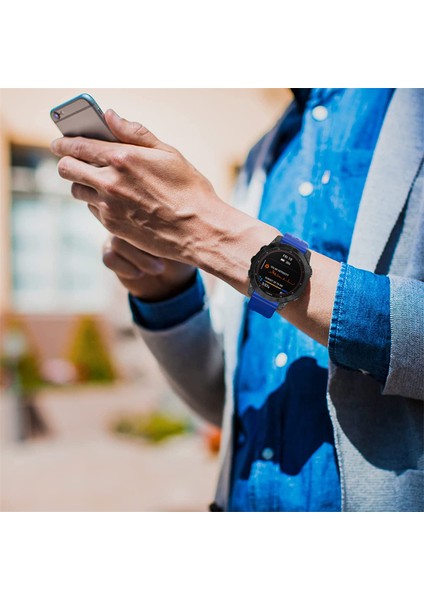 Garmin Fenix ​​7 / Fenix ​​6 Pro / 5 / Amazffit Falcon Için Esnek Silikon Izle Band Değiştirme Tokalı Şık Bilek Kayışı - Mavi (Yurt Dışından) indirimleri