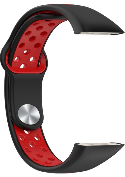 Huawei Band 6 / Honor Band Için 6 Çift Renkli Silikon Silikon Izle Band Ayarlanabilir Bilek Kayışı Değiştirme - Siyah / Kırmızı (Yurt Dışından) modelleri