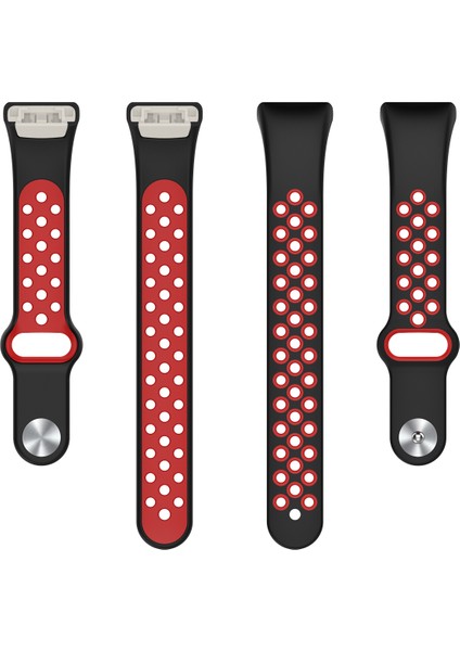 Huawei Band 6 / Honor Band Için 6 Çift Renkli Silikon Silikon Izle Band Ayarlanabilir Bilek Kayışı Değiştirme - Siyah / Kırmızı (Yurt Dışından) fırsatları