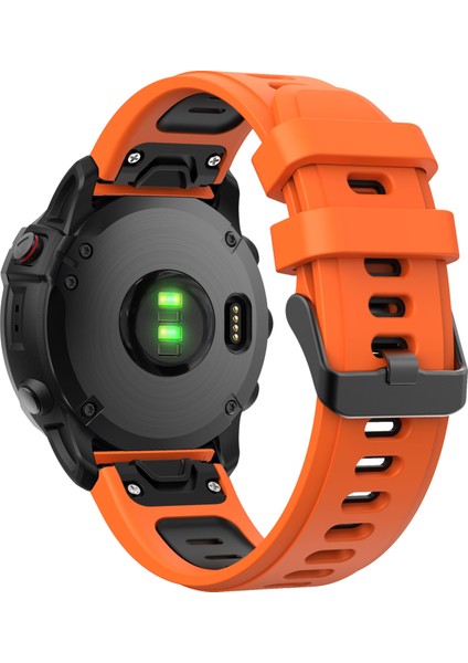 Çift Renk Hızlı Serbest Bırakma Silikon Değiştirme Garmin Fenix ​​7x/6x Safir Gps/6x Pro/6x Gps/5x Gps/5x Plus - Turuncu/siyah Için (Yurt Dışından)