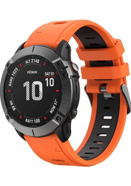 Çift Renk Hızlı Serbest Bırakma Silikon Değiştirme Garmin Fenix ​​7x/6x Safir Gps/6x Pro/6x Gps/5x Gps/5x Plus - Turuncu/siyah Için (Yurt Dışından) fiyatları