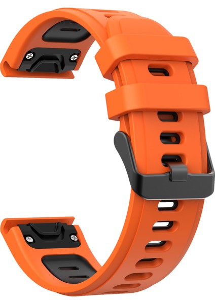 Çift Renk Hızlı Serbest Bırakma Silikon Değiştirme Garmin Fenix ​​7x/6x Safir Gps/6x Pro/6x Gps/5x Gps/5x Plus - Turuncu/siyah Için (Yurt Dışından) modelleri