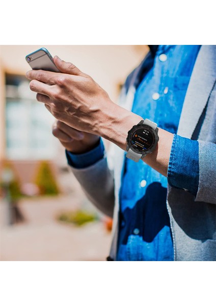 Garmin Fenix ​​7 / Fenix ​​6 Pro / 5 / Amazffit Falcon Için Esnek Silikon Izle Bandı Değiştirme Tokalı Şık Bilek Kayışı - Kaya Beyaz (Yurt Dışından) indirimleri