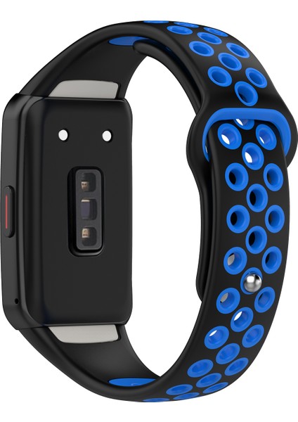 Huawei Band 6 / Honor Band Için 6 Çift Renkli Silikon Silikon Izle Band Ayarlanabilir Bilek Kayışı Değiştirme - Siyah / Mavi (Yurt Dışından)