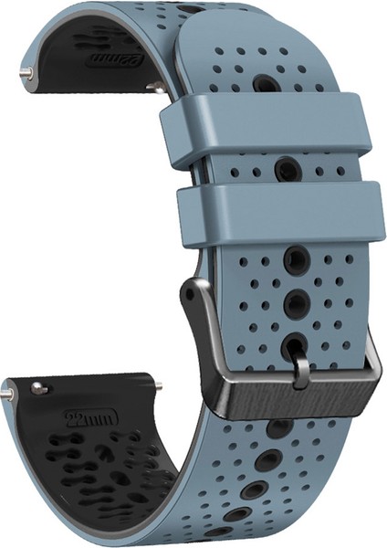 Garmin Forerunner Için 255/745 Evrensel 22MM Iki Renkli Yumuşak Silikon Izleme Bandı Çift Renk Izleme Kayışı - Deniz Mavisi / Siyah (Yurt Dışından)