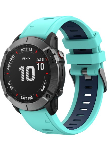 Çift Renk Hızlı Serbest Bırakma Silikon Yedek Garmin Fenix ​​7x/6x Safir Gps/6x Pro/6x Gps/5x Gps/5x Plus - Nane Yeşil/gece Mavisi (Yurt Dışından) fiyatları
