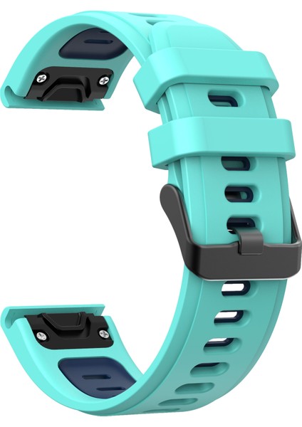 Çift Renk Hızlı Serbest Bırakma Silikon Yedek Garmin Fenix ​​7x/6x Safir Gps/6x Pro/6x Gps/5x Gps/5x Plus - Nane Yeşil/gece Mavisi (Yurt Dışından) modelleri