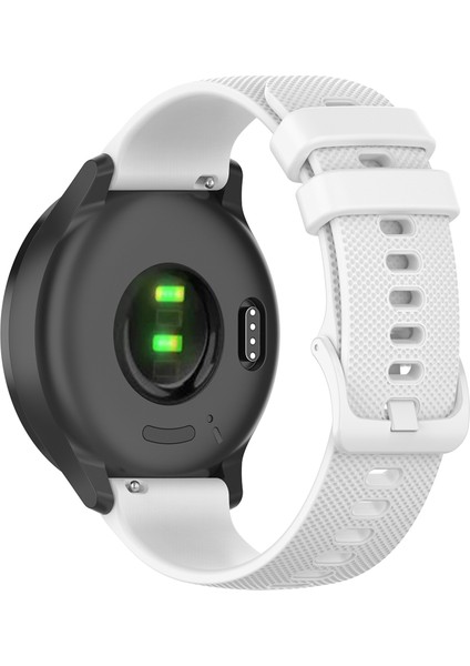 Garmin Vivomove Sport/venu 2 Artı 20MM Silikon Akıllı Izleme Kayışı Izgara Dokusu Ayarlanabilir Bilek Bant - Beyaz (Yurt Dışından)
