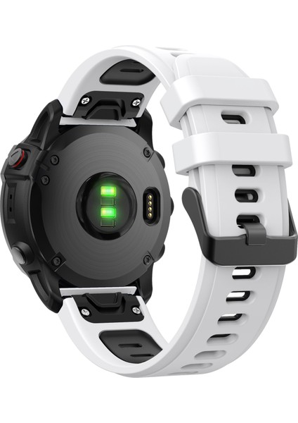 Çift Renk Hızlı Serbest Bırakma Silikon Değiştirme Garmin Fenix ​​7x/6x Safir Gps/6x Pro/6x Gps/5x Gps/5x Plus - Beyaz/siyah Için (Yurt Dışından)