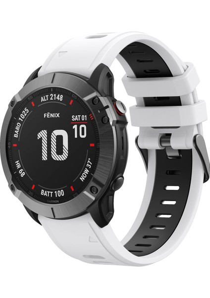 Çift Renk Hızlı Serbest Bırakma Silikon Değiştirme Garmin Fenix ​​7x/6x Safir Gps/6x Pro/6x Gps/5x Gps/5x Plus - Beyaz/siyah Için (Yurt Dışından) fiyatları