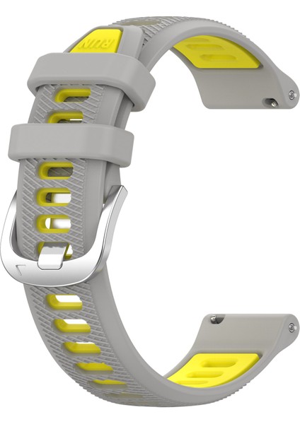 22MM Garmin Forerunner 265 / Onur Izle Gs 3ı, Silikon Çapraz Çizgi Çift Renkli Kayış Değiştirme - Gri+Sarı (Yurt Dışından) fiyatları