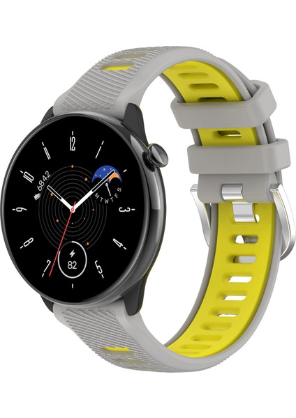 22MM Garmin Forerunner 265 / Onur Izle Gs 3ı, Silikon Çapraz Çizgi Çift Renkli Kayış Değiştirme - Gri+Sarı (Yurt Dışından) indirimleri