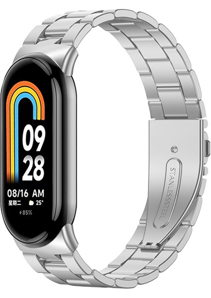 Xiaomi Smart Band 8 Şık 3 Boncuklar Akıllı Saat Metal Bandı Yedek Bilek - Gümüş (Yurt Dışından) fırsatları