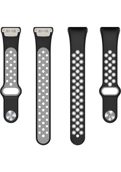 Huawei Band 6 / Honor Band Için 6 Çift Renkli Silikon Silikon Izle Band Ayarlanabilir Bilek Kayışı Değiştirme - Siyah / Gri (Yurt Dışından) fırsatları