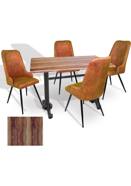 Çipa Werzalit - Çırağan Mutfak Masa Takımı (80 x 120) - (Indiana Wood - Kiremit)