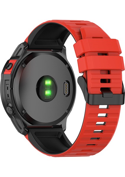 Garmin Fenix ​​7/6/5 Için / Amazfit Falcon Silikon Saat Band 22MM Çift Renk Ayarlanabilir Akıllı Saat Kayışı Değiştirme - Kırmızı / Siyah (Yurt Dışından) fiyatları