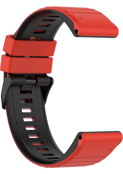 Garmin Fenix ​​7/6/5 Için / Amazfit Falcon Silikon Saat Band 22MM Çift Renk Ayarlanabilir Akıllı Saat Kayışı Değiştirme - Kırmızı / Siyah (Yurt Dışından) fırsatları
