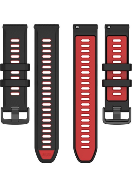 Garmin Forerunner 265S Silikon Izle Bantları 18MM Çift Renk Değiştirme Kayışı - Siyah+Kırmızı (Yurt Dışından) fırsatları