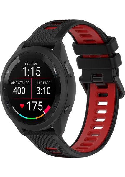 Garmin Forerunner 265S Silikon Izle Bantları 18MM Çift Renk Değiştirme Kayışı - Siyah+Kırmızı (Yurt Dışından) indirimleri